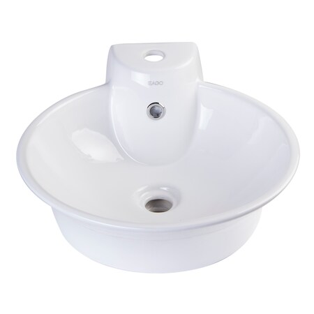 Eago Round Ceramic Above Mount Bath Vessel Sink W/ Sgl Faucet Hole BA121